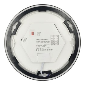 Plafonnier + LED Downlight - Rond - BONN Noir - Puissance Réglable 18W-16W-14W-12W- 5CCT - SMD2835 140Lm/W - IP44