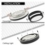 XXLED Deckenleuchte + LED-Downlight - Rund - BONN Schwarz - Einstellbare Leistung 18W-16W-14W-12W- 5CCT - technische Ansicht