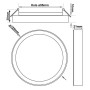 XXLED Deckenleuchte + LED-Downlight - Rund - BONN Schwarz - Einstellbare Leistung 8W - 6W - 4W - 2W - technische Ansicht