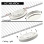 XXLED Plafoniera + LED-Downlight - Rotondo - BONN Bianco - Potenza regolabile 8W - 6W - 4W - 2W - 5CCT - vista tecnica