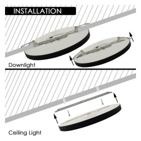 Luminaire de plafond + LED Downlight - Noir - 18W RÉGLABLE - CCT - Couleur sélectionnable