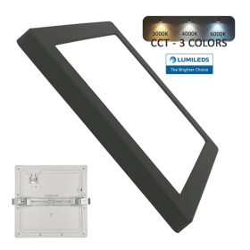 XXLED Downlight + LED-Deckenleuchte - Quadrat - MOSS SCHWARZ LUMILEDS - 18W EINSTELLBAR