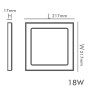 XXLED Downlight + LED-Deckenleuchte - Quadrat - MOSS SCHWARZ LUMILEDS - 18W EINSTELLBAR - Produktansicht