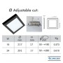 XXLED Downlight + LED-Deckenleuchte - Quadrat - MOSS SCHWARZ LUMILEDS - 24W EINSTELLBAR - technische Ansicht