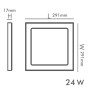XXLED Downlight + LED-Deckenleuchte - Quadrat - MOSS SCHWARZ LUMILEDS - 24W EINSTELLBAR - Produktansicht