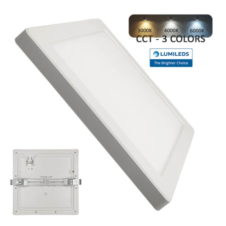 XXLED Downlight + LED-Deckenleuchte - Quadrat - MOSS weiss LUMILEDS - 18W EINSTELLBAR