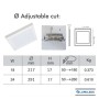 XXLED Downlight + LED-Deckenleuchte - Quadrat - MOSS weiss LUMILEDS - 18W EINSTELLBAR - technische Ansicht