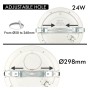 XXLED Downlight + LED-Deckenleuchte - Rund - MOSS SCHWWARZ LUMILEDS - 24W EINSTELLBAR - technische Ansicht