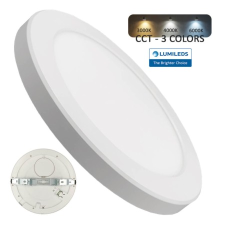 XXLED Downlight + LED-Deckenleuchte - Rund - MOSS Weiss LUMILEDS - 24W EINSTELLBAR - Wählbare CCT-Farbe
