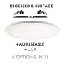 XXLED Downlight + LED-Deckenleuchte - Rund - MOSS Weiss LUMILEDS - 24W EINSTELLBAR - Wählbare CCT-Farbe - Detailansicht