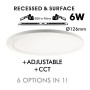 XXLED Downlight + LED-Deckenleuchte - Rund - MOSS Weiss LUMILEDS - 6W EINSTELLBAR - Wählbare CCT-Farbe - Detailansicht