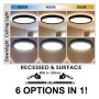 XXLED Downlight + LED-Deckenleuchte - Rund - SCHWARZ MOSS LUMILEDS - 6W EINSTELLBAR - Wählbare CCT-Farbe - Detailansicht