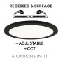 XXLED Downlight + LED-Deckenleuchte - Rund - SCHWARZ MOSS LUMILEDS - 6W EINSTELLBAR - Wählbare CCT-Farbe - Produktansicht
