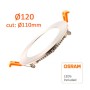 XXLED Plafoniera a incasso LED Rotonda 10W Acciaio inossidabile - CCT - Chip OSRAM DURIS E 2835 - vista tecnica