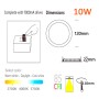 XXLED Plafoniera a incasso LED Rotonda 10W Acciaio inossidabile - CCT - Chip OSRAM DURIS E 2835