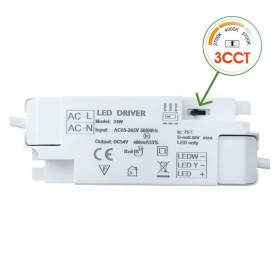 Plafonnier LED Rond 24W en acier inoxydable - CCT - puce OSRAM DURIS E 2835