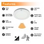 XXLED Downlight + LED-Deckenleuchte - Rund - MOSS Weiss LUMILEDS- 18W EINSTELLBAR - Wählbare CCT-Farbe - Produktansicht