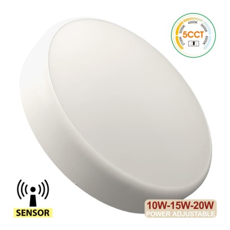 XXLED LED-Deckenleuchte mit einstellbarer Leistung 20W - 15W - 10W - 5CCT - Radarsensor - IP44