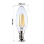 XXLED 10stk. LED Lampe E14 4W C35 Kerze Glühfaden 2700K - technische Ansicht