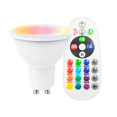 XXLED LED-Strahler RGB + 3000K - 8W 110º GU10 mit Fernbedienung