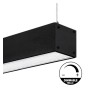 XXLED LED 72W Linear - 2 Meter - Schwarz - Lichtleiste + POTSDAM Hängelampe - UGR17- Dimmbar