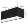XXLED LED 72W Linear - 2 Meter - Schwarz - Lichtleiste + POTSDAM Hängelampe - UGR17- Dimmbar - Detailansicht