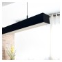 XXLED LED 72W Linear - 2 Meter - Schwarz - Lichtleiste + POTSDAM Hängelampe - UGR17- Dimmbar - technische Ansicht