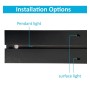 XXLED LED 72W Linear - 2 Meter - Schwarz - Lichtleiste + POTSDAM Hängelampe - UGR17- Dimmbar - Detailansicht