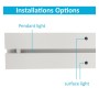 XXLED LED 72W Linear - 2 Meter - Weiss - Lichtleiste + POTSDAM Hängelampe - UGR17- Dimmbar - Produktansicht