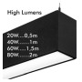 XXLED LED Linear Pendelleuchte - MÜNCHEN SCHWARZ - 0.5m - 1m - 1,5m - 2m - IP54 - Dimmbar - Detailansicht