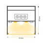XXLED LED-Lampe linéaire 24W - STELLAR - Connectable - 60 cm - vue technique