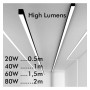 XXLED Lineare LED - Applique de plafond - MÜNCHEN NOIR - 0,5 m - 1 m - 1,5 m - 2 m - IP54 - Dimmable - vue détaillée