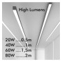 XXLED Lineare LED - Applique de plafond - MÜNCHEN ARGENT - 0,5m - 1m - 1,5m - 2m - IP54 - Variateur - vue détaillée