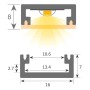 XXLED Suspension Linearlampe - MILANO NERO - 0,5 m - 1 m - 1,5 m - 2 m - IP20 - vue détaillée