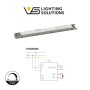 XXLED Lampe suspendue linéaire LED - ANTONIUS Bleu azur - 0,5 m - 1m - 1,5m - 2m - Variateur - vue technique