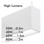 XXLED Linearlampe Pendelleuchte LED - MÜNCHEN WEISS - 0,5 m - 1 m - 1,5 m - 2 m - IP54 - Dimmbar - technische Ansicht