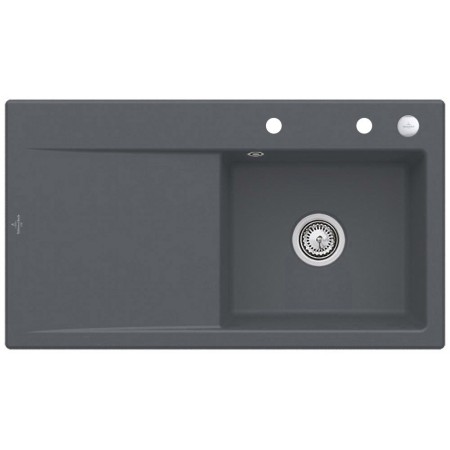 Évier encastrable Villeroy & Boch Subway Style 50 FLAT, bonde à commande excentrée, cuve à droite