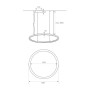 XXLED LED-Pendelleuchte - Rund Schwarz - 77W - SPACE VENUS - 120cm - technische Ansicht