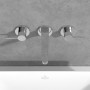 Robinet de lavabo mural Villeroy & Boch Conum à trois trous sans bonde de vidage - vue détaillée