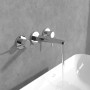 Robinet de lavabo mural Villeroy & Boch Conum à trois trous sans bonde de vidage - vue technique
