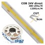 XXLED LED COB Streifen 24V | 480 LED/m | 30m | FLIP CHIP | 1200Lm |12W/M | CRI90 | IP67 - Detailansicht