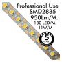 XXLED LED Streifen 24V |130 LED/m | 5m | SMD2835 | 950Lm |11W/M | CRI93 | IP20 - Detailansicht