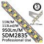 XXLED LED Streifen 24V |130 LED/m | 5m | SMD2835 | 950Lm |11W/M | CRI93 | IP20 - Produktansicht