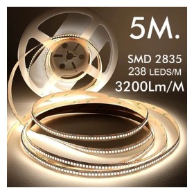 LED-Streifen 24V | 238xLED/m | 5m | SMD2835 | 16000Lm | 20W/M | IP20