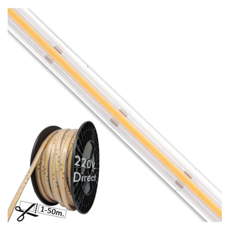 XXLED LED COB Streifen 220V | CUSTOM CUT | 840 LED/m | 50m | FLIP CHIP | 1500Lm |16W/M | CRI90 | IP67