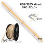 XXLED LED COB Streifen 220V | CUSTOM CUT | 840 LED/m | 50m | FLIP CHIP | 1500Lm |16W/M | CRI90 | IP67 - Detailansicht