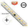 XXLED LED Streifen 220V | CUSTOM CUT | 120LED/m | 50m | SMD 2835 | 1000Lm | 10W/M | CRI90 | IP65