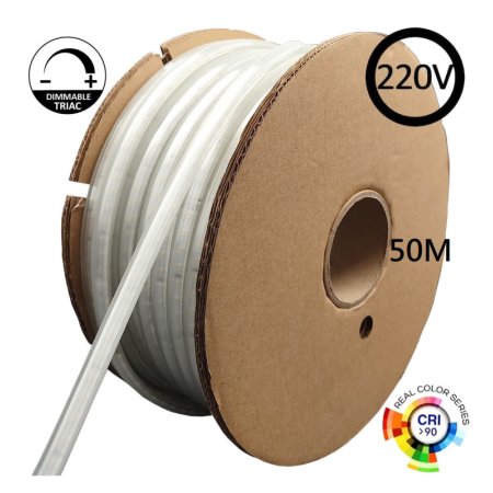 XXLED LED Streifen Gleichrichterkabel 220V| 120LED/m | 50m | SMD 2835 | 800Lm | 8W/M | CRI90 | IP65