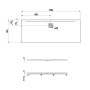Receveur de douche LAUFEN PRO Marbond 180 x 70 x 3,3 cm