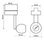 XXLED LED Strahler 10W FENIX - Weiss - 3-Phasen Schienensystem - CRI+93 - technische Ansicht